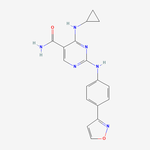 4-(cyclopropylamino)-2-[4-(1,2-oxazol-3-yl)anilino]pyrimidine-5-carboxamide (CAS: 1198301-22-2) - Related Chemical Product