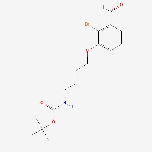 tert-butyl N-[4-(2-bromo-3-formylphenoxy)butyl]carbamate (CAS: 1364685-86-8) - Chemical Structure and Molecular Formula 