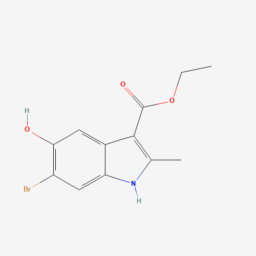 ethyl 6-bromo-5-hydroxy-2-methyl-1H-indole-3-carboxylate (CAS: 16052-67-8) - Chemical Structure and Molecular Formula 