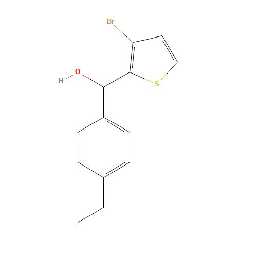 (3-bromothiophen-2-yl)-(4-ethylphenyl)methanol (CAS: 842135-70-0) - Chemical Structure and Molecular Formula 