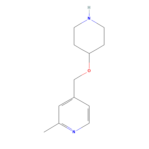2-methyl-4-(piperidin-4-yloxymethyl)pyridine (CAS: 1400765-03-8) - Chemical Structure and Molecular Formula 
