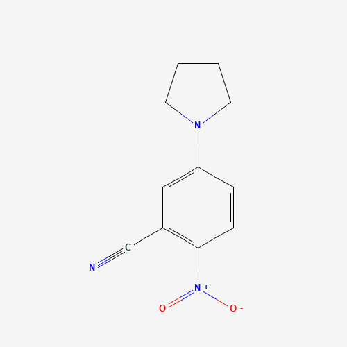 2-nitro-5-pyrrolidin-1-ylbenzonitrile (CAS: 733806-20-7) - Chemical Structure and Molecular Formula 