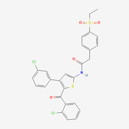 N-[5-(2-chlorobenzoyl)-4-(3-chlorophenyl)thiophen-2-yl]-2-(4-ethylsulfonylphenyl)acetamide (CAS: 1391981-64-8) - Related Chemical Product