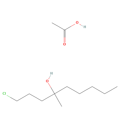 acetic acid;1-chloro-4-methylnonan-4-ol (CAS: 54555-62-3) - Chemical Structure and Molecular Formula 