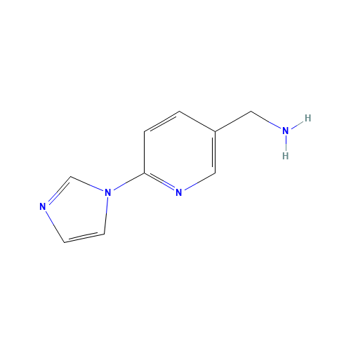 (6-imidazol-1-ylpyridin-3-yl)methanamine (CAS: 914637-08-4) - Chemical Structure and Molecular Formula 