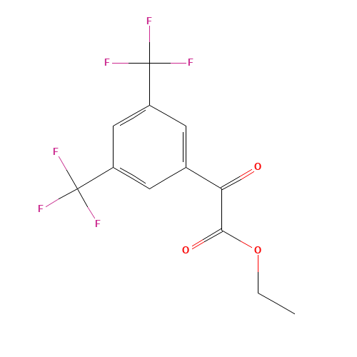 ethyl 2-[3,5-bis(trifluoromethyl)phenyl]-2-oxoacetate (CAS: 402568-10-9) - Chemical Structure and Molecular Formula 