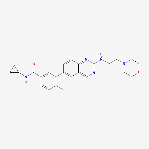 N-cyclopropyl-4-methyl-3-[2-(2-morpholin-4-ylethylamino)quinazolin-6-yl]benzamide (CAS: 882664-10-0) - Related Chemical Product