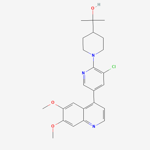 2-[1-[3-chloro-5-(6,7-dimethoxyquinolin-4-yl)pyridin-2-yl]piperidin-4-yl]propan-2-ol (CAS: 1119717-75-7) - Chemical Structure and Molecular Formula 