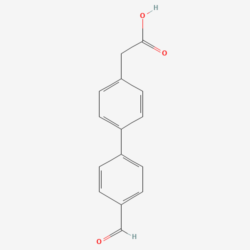 2-[4-(4-formylphenyl)phenyl]acetic acid (CAS: 669713-90-0) - Chemical Structure and Molecular Formula 