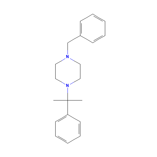 1-benzyl-4-(2-phenylpropan-2-yl)piperazine (CAS: 230302-09-7) - Chemical Structure and Molecular Formula 