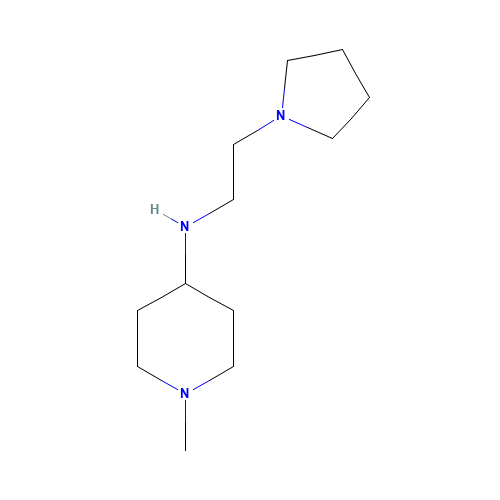 1-methyl-N-(2-pyrrolidin-1-ylethyl)piperidin-4-amine (CAS: 919835-59-9) - Chemical Structure and Molecular Formula 