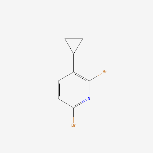 2,6-dibromo-3-cyclopropylpyridine (CAS: 1430329-84-2) - Chemical Structure and Molecular Formula 
