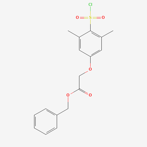 benzyl 2-(4-chlorosulfonyl-3,5-dimethylphenoxy)acetate (CAS: 1541172-98-8) - Chemical Structure and Molecular Formula 