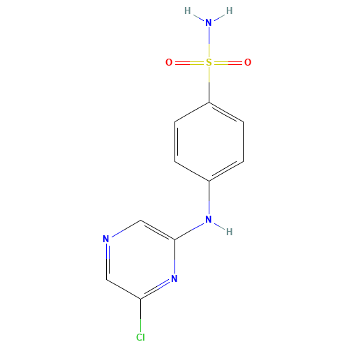 4-[(6-chloropyrazin-2-yl)amino]benzenesulfonamide (CAS: 642459-21-0) - Chemical Structure and Molecular Formula 