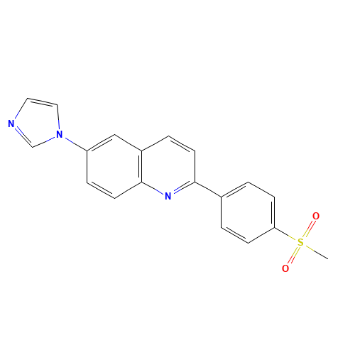 6-imidazol-1-yl-2-(4-methylsulfonylphenyl)quinoline (CAS: 1201902-16-0) - Chemical Structure and Molecular Formula 