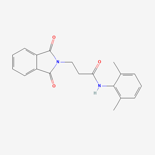 N-(2,6-dimethylphenyl)-3-(1,3-dioxoisoindol-2-yl)propanamide (CAS: 71352-74-4) - Chemical Structure and Molecular Formula 