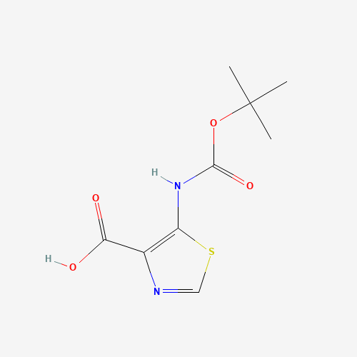 5-[(2-methylpropan-2-yl)oxycarbonylamino]-1,3-thiazole-4-carboxylic acid (CAS: 864436-94-2) - Chemical Structure and Molecular Formula 