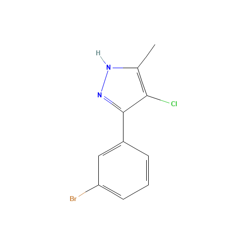 3-(3-bromophenyl)-4-chloro-5-methyl-1H-pyrazole (CAS: 1257858-65-3) - Chemical Structure and Molecular Formula 