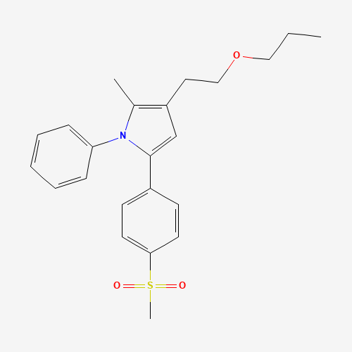 2-methyl-5-(4-methylsulfonylphenyl)-1-phenyl-3-(2-propoxyethyl)pyrrole (CAS: 1005451-59-1) - Chemical Structure and Molecular Formula 