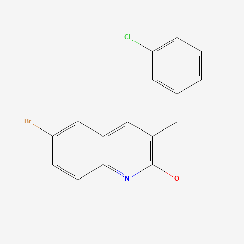 6-bromo-3-[(3-chlorophenyl)methyl]-2-methoxyquinoline (CAS: 930407-02-6) - Chemical Structure and Molecular Formula 
