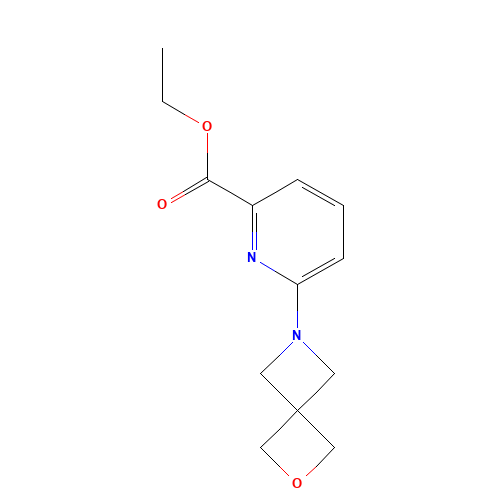 ethyl 6-(2-oxa-6-azaspiro[3.3]heptan-6-yl)pyridine-2-carboxylate (CAS: 1303588-57-9) - Chemical Structure and Molecular Formula 