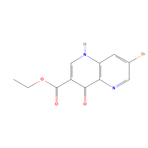 ethyl 7-bromo-4-oxo-1H-1,5-naphthyridine-3-carboxylate (CAS: 64436-97-1) - Chemical Structure and Molecular Formula 