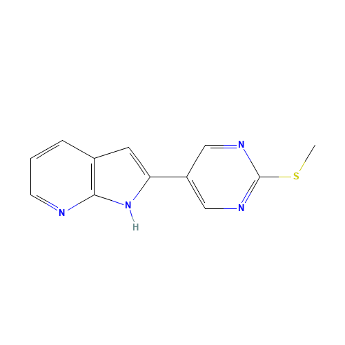 2-(2-methylsulfanylpyrimidin-5-yl)-1H-pyrrolo[2,3-b]pyridine (CAS: 1346526-18-8) - Chemical Structure and Molecular Formula 