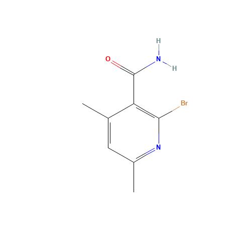 2-bromo-4,6-dimethylpyridine-3-carboxamide (CAS: 610261-09-1) - Chemical Structure and Molecular Formula 