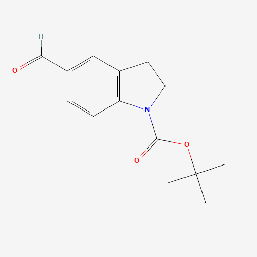 tert-butyl 5-formyl-2,3-dihydroindole-1-carboxylate (CAS: 879887-32-8) - Chemical Structure and Molecular Formula 