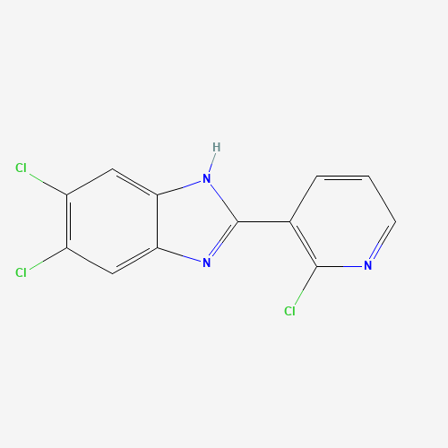 5,6-dichloro-2-(2-chloropyridin-3-yl)-1H-benzimidazole (CAS: 337920-55-5) - Chemical Structure and Molecular Formula 