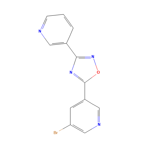 5-(5-bromopyridin-3-yl)-3-pyridin-3-yl-1,2,4-oxadiazole (CAS: 1033723-99-7) - Chemical Structure and Molecular Formula 