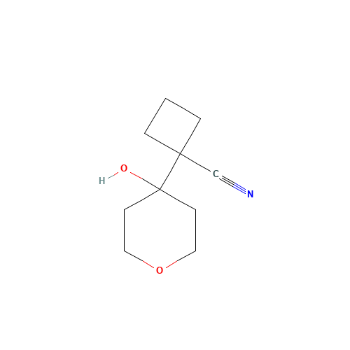 1-(4-hydroxyoxan-4-yl)cyclobutane-1-carbonitrile (CAS: 1432493-06-5) - Chemical Structure and Molecular Formula 