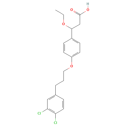 3-[4-[3-(3,4-dichlorophenyl)propoxy]phenyl]-3-ethoxypropanoic acid (CAS: 1202575-27-6) - Related Chemical Product