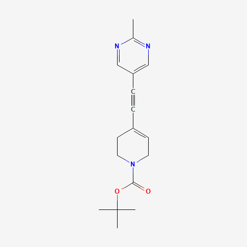 tert-butyl 4-[2-(2-methylpyrimidin-5-yl)ethynyl]-3,6-dihydro-2H-pyridine-1-carboxylate (CAS: 873331-71-6) - Chemical Structure and Molecular Formula 