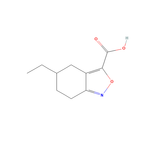 5-ethyl-4,5,6,7-tetrahydro-2,1-benzoxazole-3-carboxylic acid (CAS: 1037313-08-8) - Chemical Structure and Molecular Formula 
