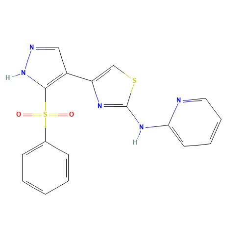4-[5-(benzenesulfonyl)-1H-pyrazol-4-yl]-N-pyridin-2-yl-1,3-thiazol-2-amine (CAS: 1235312-99-8) - Related Chemical Product