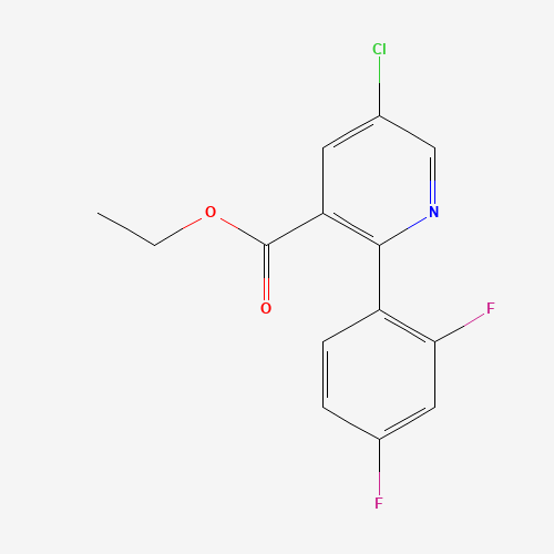 ethyl 5-chloro-2-(2,4-difluorophenyl)pyridine-3-carboxylate (CAS: 1215772-89-6) - Chemical Structure and Molecular Formula 