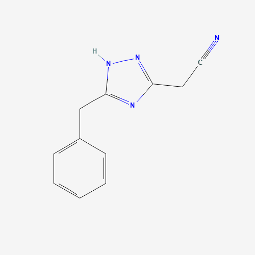 2-(5-benzyl-1H-1,2,4-triazol-3-yl)acetonitrile (CAS: 57723-86-1) - Chemical Structure and Molecular Formula 
