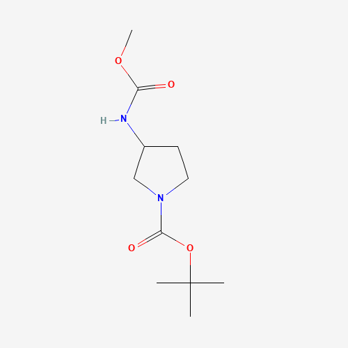 tert-butyl 3-(methoxycarbonylamino)pyrrolidine-1-carboxylate (CAS: 1160938-27-1) - Chemical Structure and Molecular Formula 