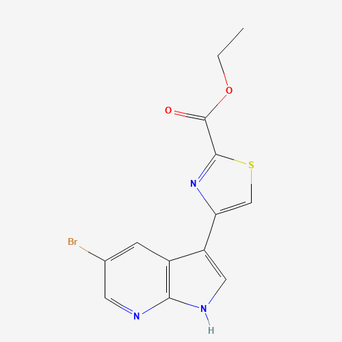 ethyl 4-(5-bromo-1H-pyrrolo[2,3-b]pyridin-3-yl)-1,3-thiazole-2-carboxylate (CAS: 1046793-71-8) - Chemical Structure and Molecular Formula 