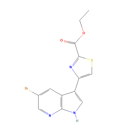 ethyl 4-(5-bromo-1H-pyrrolo[2,3-b]pyridin-3-yl)-1,3-thiazole-2-carboxylate (CAS: 1046793-71-8) - Related Chemical Product