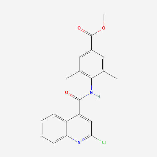 methyl 4-[(2-chloroquinoline-4-carbonyl)amino]-3,5-dimethylbenzoate (CAS: 1529761-33-8) - Chemical Structure and Molecular Formula 