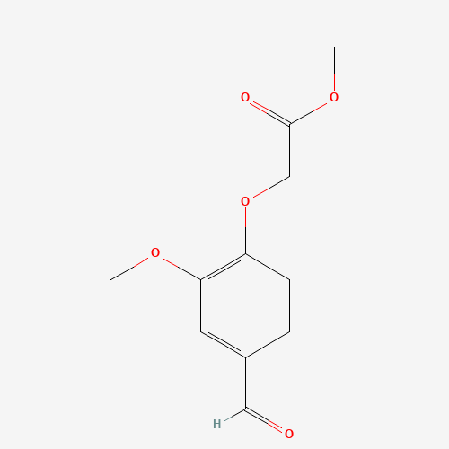 methyl 2-(4-formyl-2-methoxyphenoxy)acetate (CAS: 79317-30-9) - Chemical Structure and Molecular Formula 
