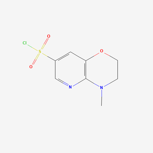 4-methyl-2,3-dihydropyrido[3,2-b][1,4]oxazine-7-sulfonyl chloride (CAS: 910037-13-7) - Chemical Structure and Molecular Formula 