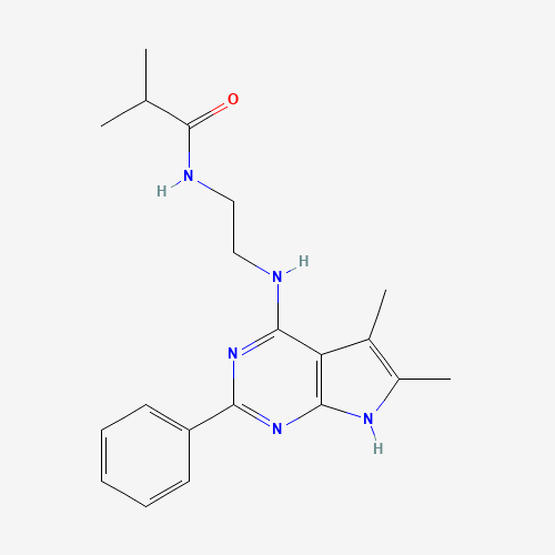 N-[2-[(5,6-dimethyl-2-phenyl-7H-pyrrolo[2,3-d]pyrimidin-4-yl)amino]ethyl]-2-methylpropanamide (CAS: 251946-28-8) - Related Chemical Product