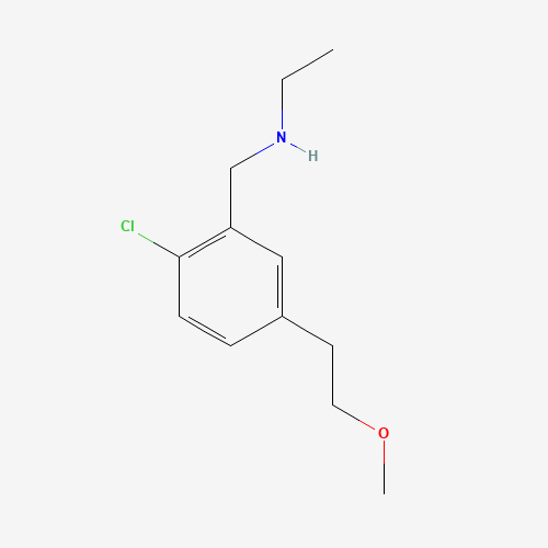 N-[[2-chloro-5-(2-methoxyethyl)phenyl]methyl]ethanamine (CAS: 921630-47-9) - Chemical Structure and Molecular Formula 