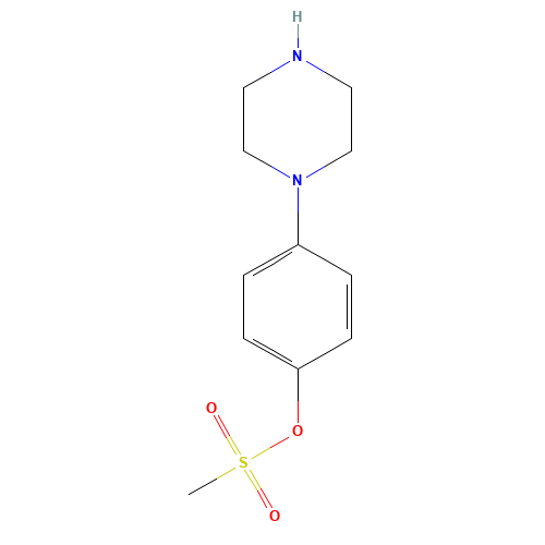 (4-piperazin-1-ylphenyl) methanesulfonate (CAS: 170912-83-1) - Chemical Structure and Molecular Formula 