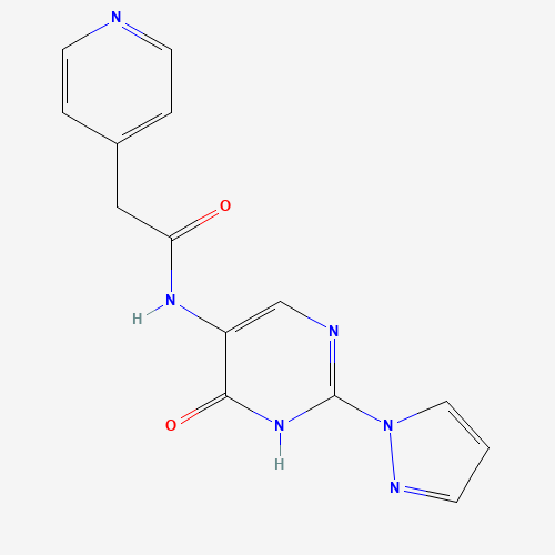 N-(6-oxo-2-pyrazol-1-yl-1H-pyrimidin-5-yl)-2-pyridin-4-ylacetamide (CAS: 1343458-61-6) - Related Chemical Product