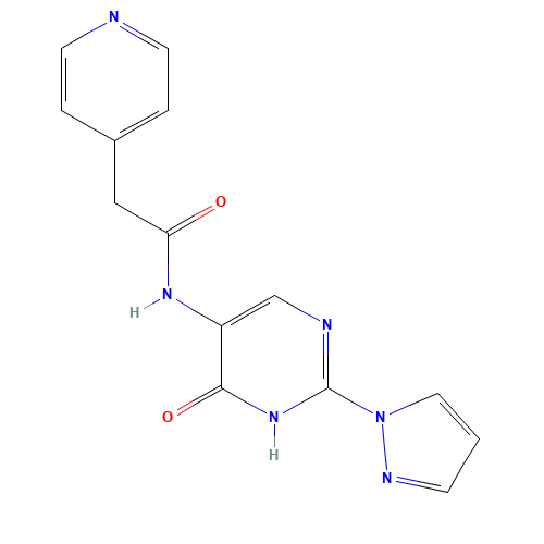 N-(6-oxo-2-pyrazol-1-yl-1H-pyrimidin-5-yl)-2-pyridin-4-ylacetamide (CAS: 1343458-61-6) - Related Chemical Product