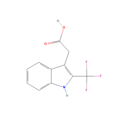 2-[2-(trifluoromethyl)-1H-indol-3-yl]acetic acid (CAS: 132502-93-3) - Chemical Structure and Molecular Formula 